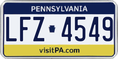 PA license plate LFZ4549