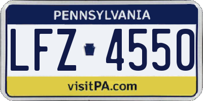 PA license plate LFZ4550