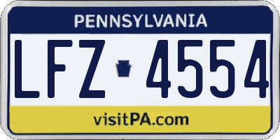 PA license plate LFZ4554