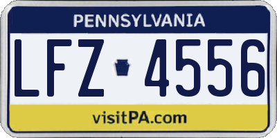 PA license plate LFZ4556