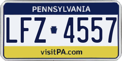 PA license plate LFZ4557
