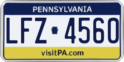 PA license plate LFZ4560