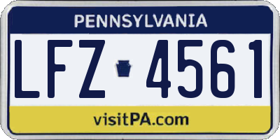 PA license plate LFZ4561