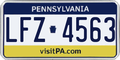 PA license plate LFZ4563