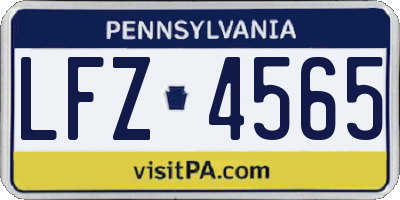 PA license plate LFZ4565