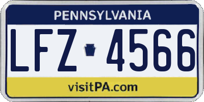 PA license plate LFZ4566