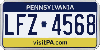 PA license plate LFZ4568