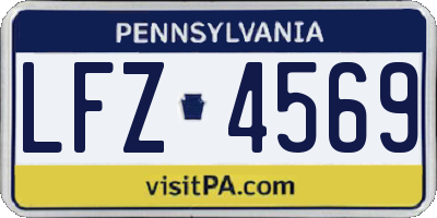 PA license plate LFZ4569