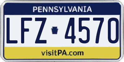 PA license plate LFZ4570