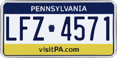 PA license plate LFZ4571
