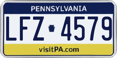 PA license plate LFZ4579