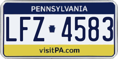 PA license plate LFZ4583