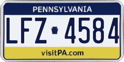 PA license plate LFZ4584
