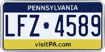 PA license plate LFZ4589