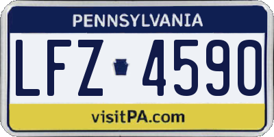 PA license plate LFZ4590