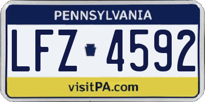 PA license plate LFZ4592