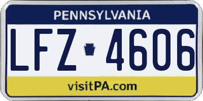 PA license plate LFZ4606