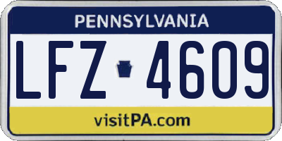 PA license plate LFZ4609