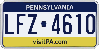 PA license plate LFZ4610
