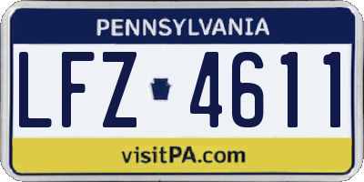 PA license plate LFZ4611