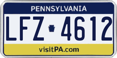 PA license plate LFZ4612