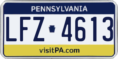 PA license plate LFZ4613