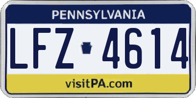 PA license plate LFZ4614