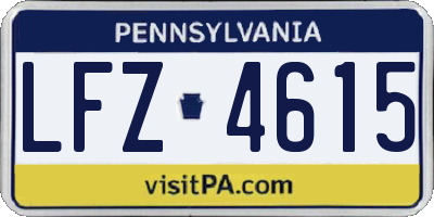 PA license plate LFZ4615