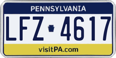 PA license plate LFZ4617