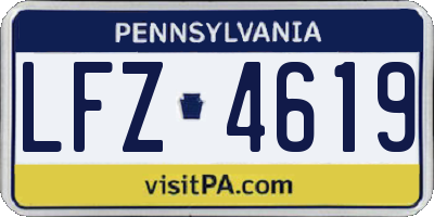 PA license plate LFZ4619