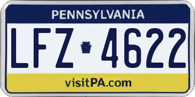 PA license plate LFZ4622