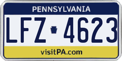 PA license plate LFZ4623