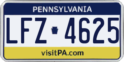 PA license plate LFZ4625
