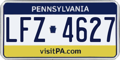 PA license plate LFZ4627