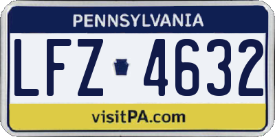 PA license plate LFZ4632