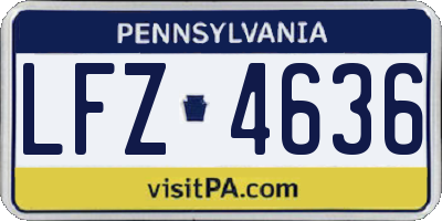 PA license plate LFZ4636