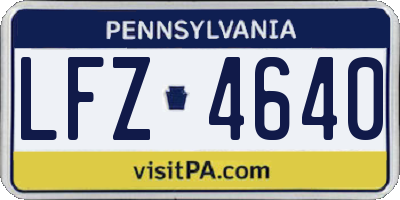 PA license plate LFZ4640