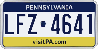PA license plate LFZ4641