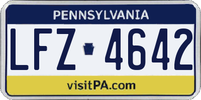 PA license plate LFZ4642