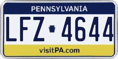 PA license plate LFZ4644
