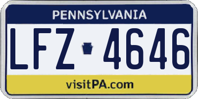 PA license plate LFZ4646