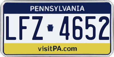 PA license plate LFZ4652