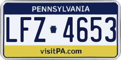 PA license plate LFZ4653