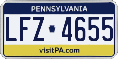 PA license plate LFZ4655