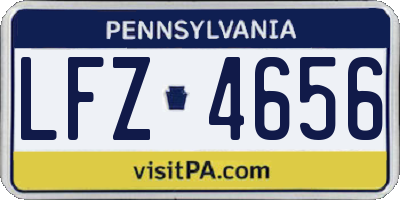 PA license plate LFZ4656