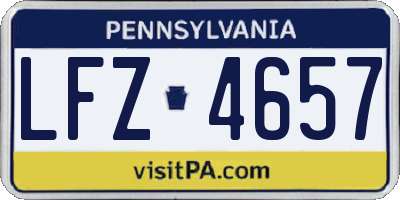 PA license plate LFZ4657