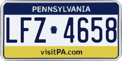 PA license plate LFZ4658