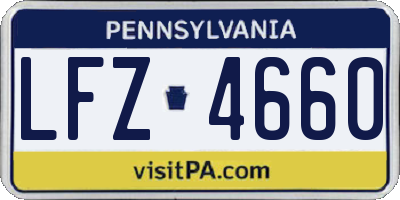 PA license plate LFZ4660