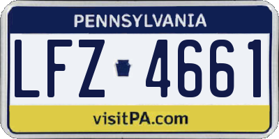 PA license plate LFZ4661