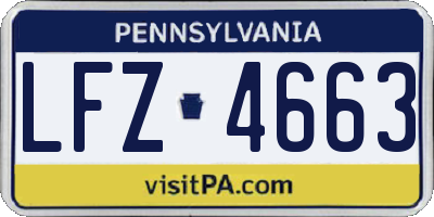 PA license plate LFZ4663